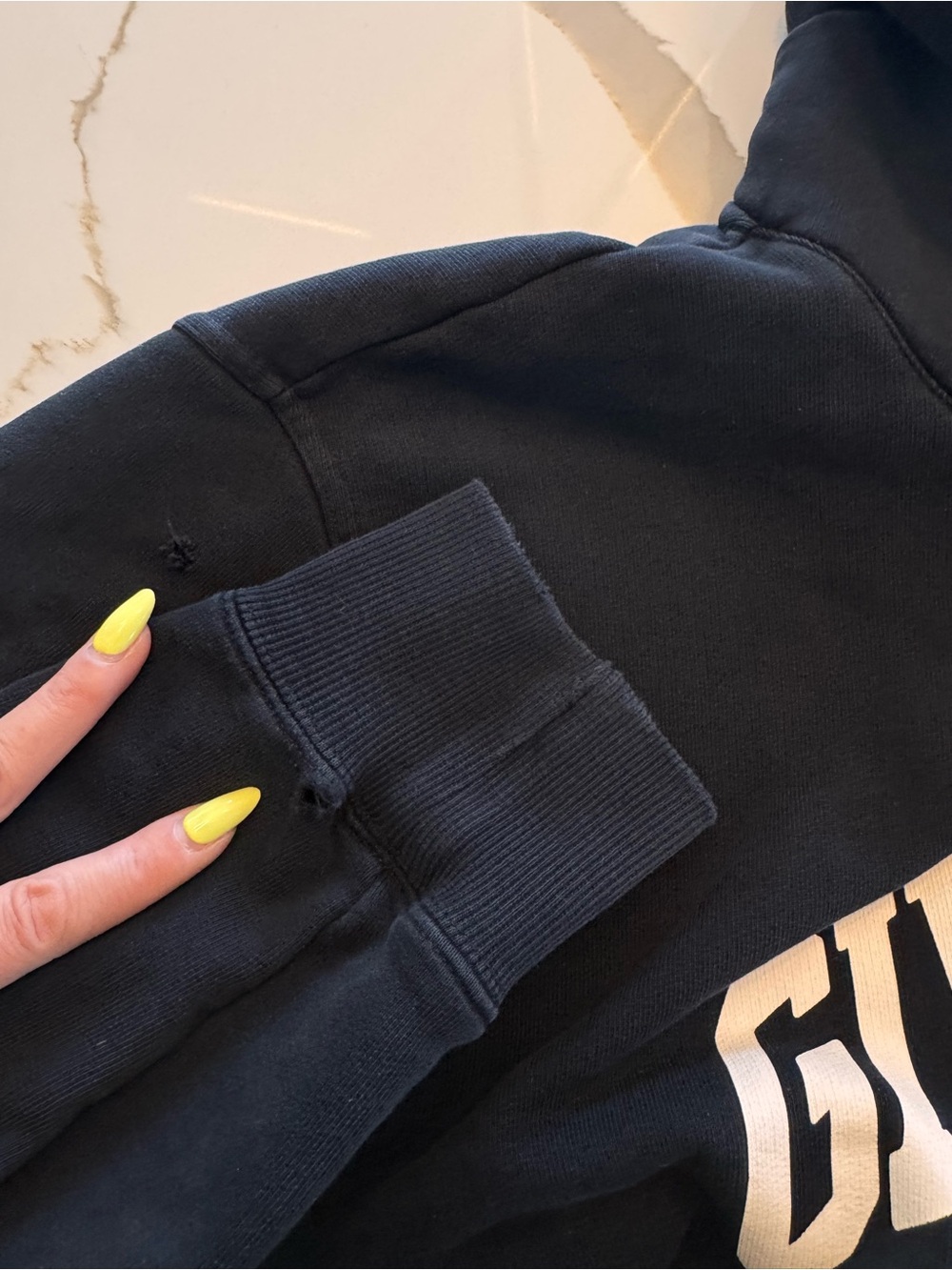 Givenchy Archetype Curved Logo Hoodie Black Cotton Fleece Size XL - Picture 7 of 12